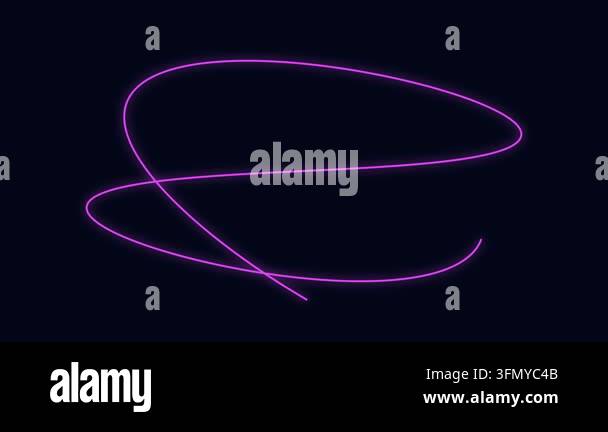 Abstract Neon Pink Glowing Lines Weaving in Geometric Patterns on Black ...