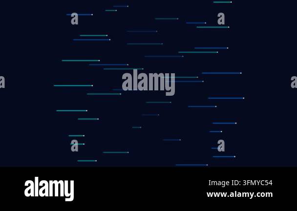 Futuristic Digital Data Stream with Glowing Blue Lines Flowing on Dark ...