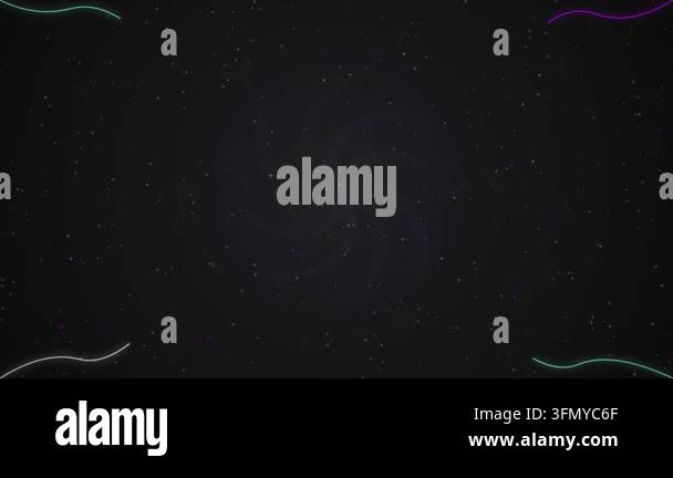 Abstract Glowing Neon Wavy Lines Moving Across Starry Dark Space ...