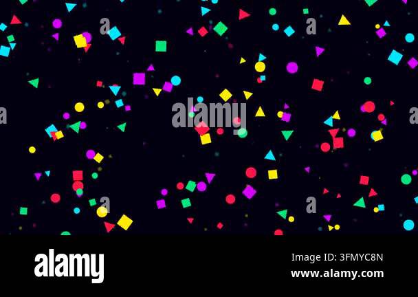 Abstract Colorful Geometric Shapes Falling Like Rain with Parallax ...