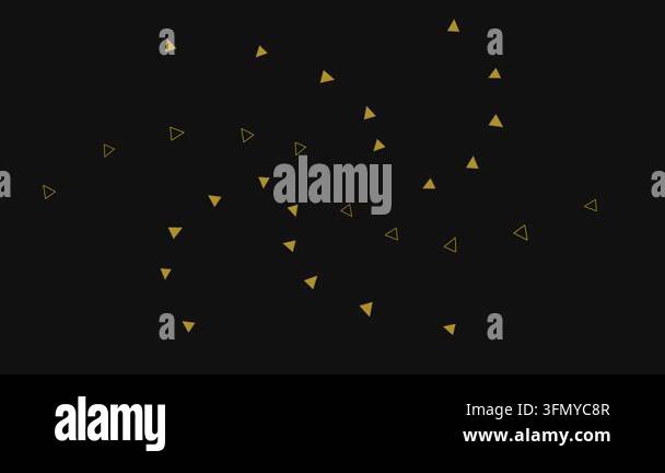 Abstract Luxury Golden Triangles Rotating in a Spiral Motion on Black ...