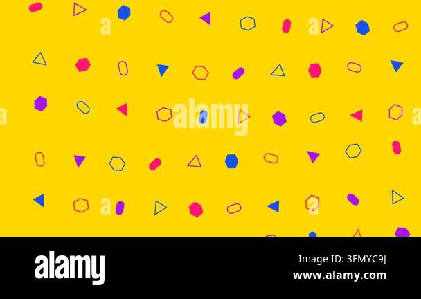 Abstract Motion Graphics of Colorful Geometric Shapes Drifting on ...