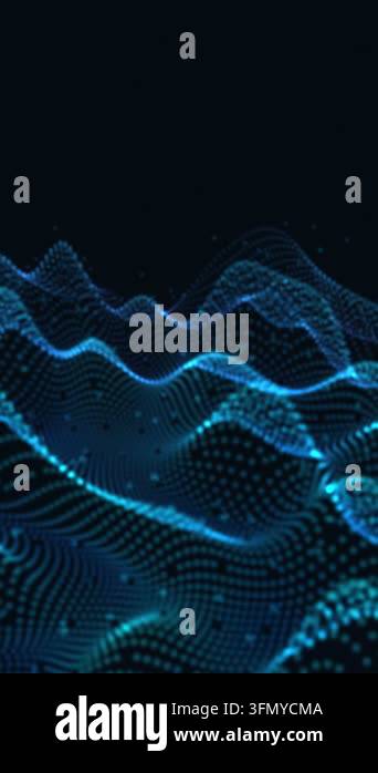 Abstract digital landscape, blue waves, data flow Stock Video Footage ...