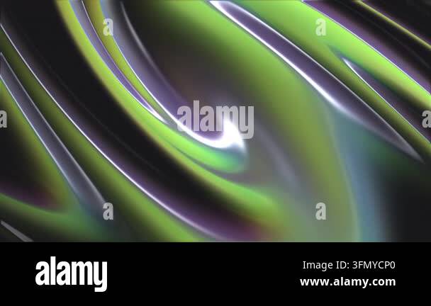 Iridescent liquid metal surface, flowing waves, abstract background ...