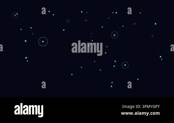 An animated abstract background features a vast network of glowing blue ...