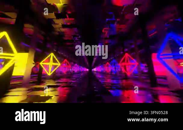 Complex Digital Art: Abstract Geometric Elements Form a Vibrant, Ever ...