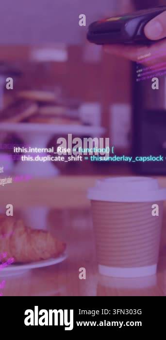 Vertical video: Cafe client paying with card cashier tapping terminal ...