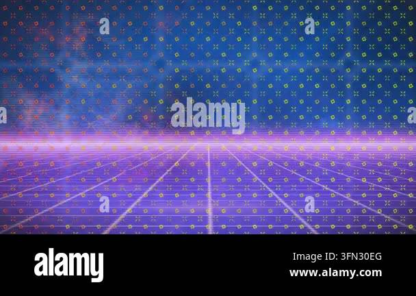 Animation of data processing over shapes. Global business and digital ...