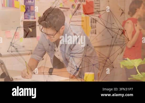 Man sketching while woman placing sticky notes, sparking design plan ...
