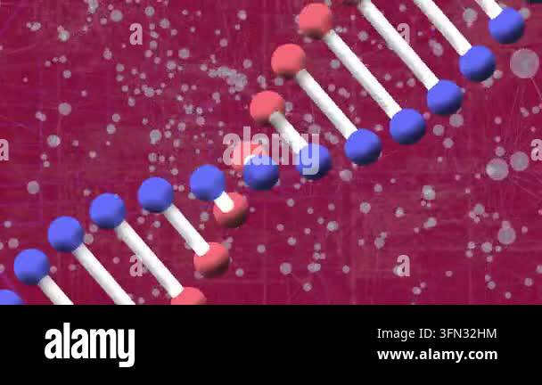 Animation of dna strand spinning and data processing. Global science ...