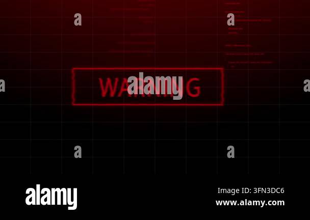 Red system warning message with glitch and error text effect on digital ...