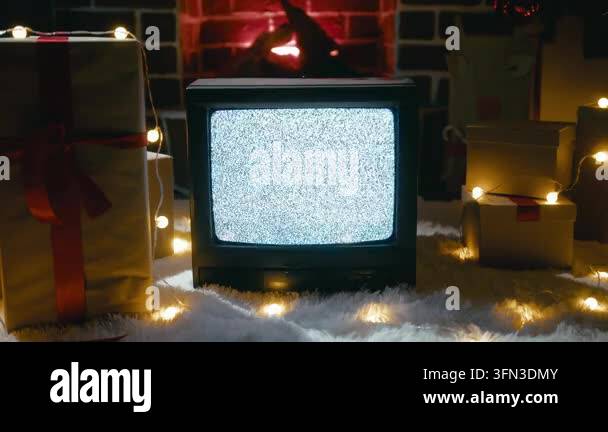 Old Tv Not Working Under The Christmas Tree Stock Video Footage - Alamy