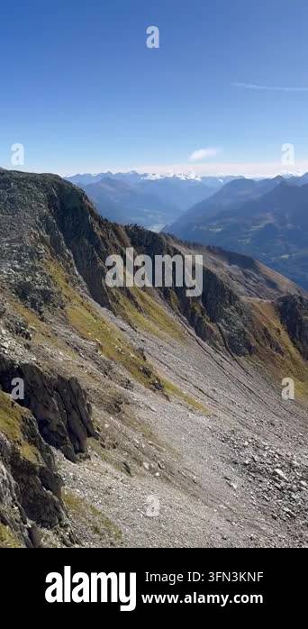 High-altitude panoramic mountain view in the Swiss Alps near Realp, Uri ...