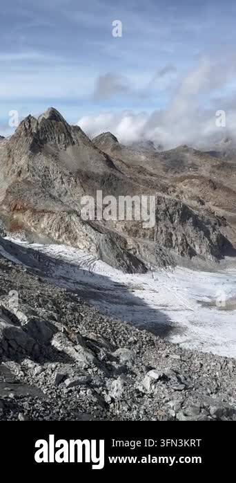 High-altitude panoramic mountain view in the Swiss Alps near Realp, Uri ...