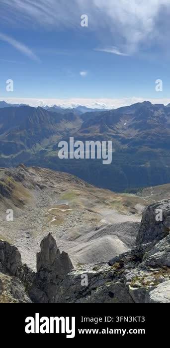 High-altitude panoramic mountain view in the Swiss Alps near Realp, Uri ...