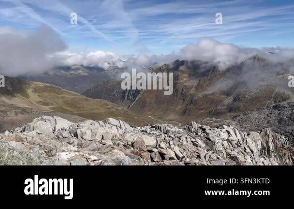 High-altitude panoramic mountain view in the Swiss Alps near Realp, Uri ...