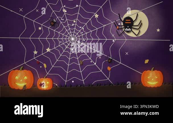 Spider Web Halloween Stop Motion Background Stock Video Footage - Alamy