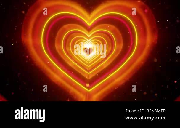 Colorful hearts radiating light, digital animation Stock Video Footage ...
