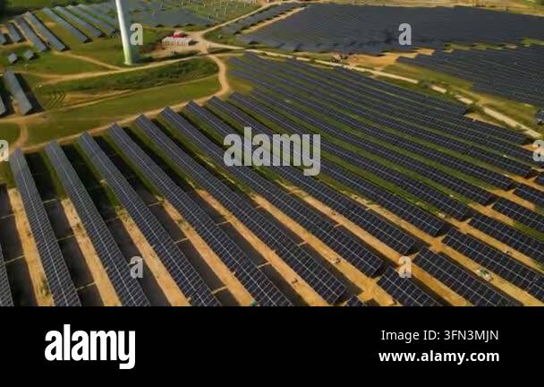 Solar panels installed on large area Stock Video Footage - Alamy