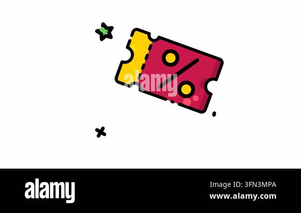 Animated promotions, sales, discounts. Vibrant red and yellow colors ...