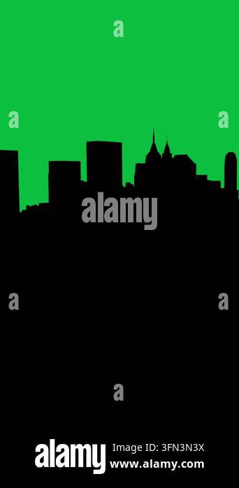 animation - City silhouette on green screen Stock Video Footage - Alamy