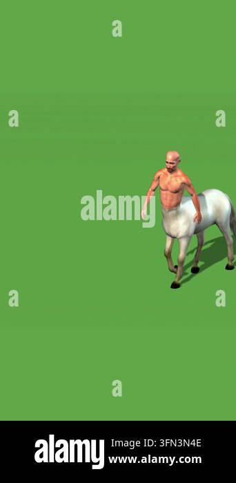 3d rendering animation of male centaur half horse half man isolated on ...