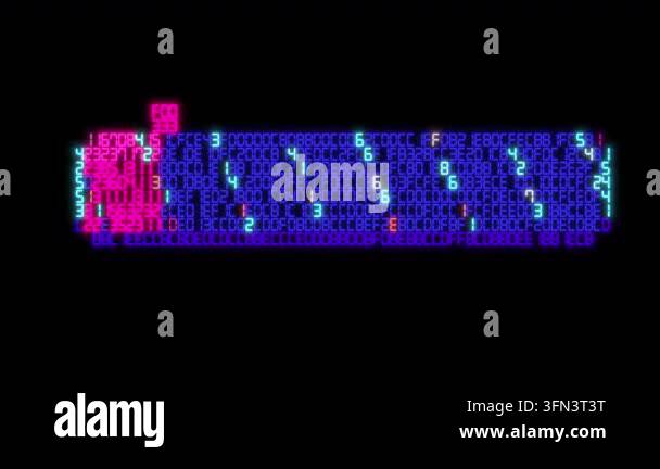 Digital information processing concept with a loading bar made of ...
