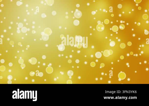 Warm yellow background with shimmering golden bokeh particles floating ...