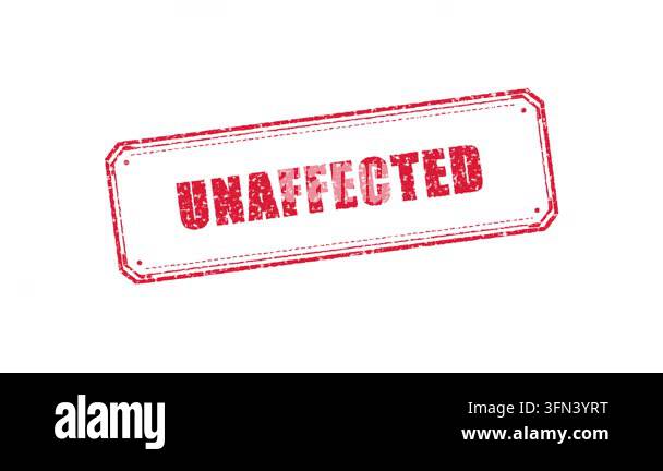 Distres Vector Distressed red rubber stamp with the word unaffected appearing on solid ...