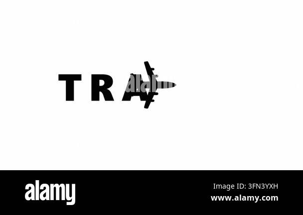 Sleek black and white animation features an airplane silhouette flying ...