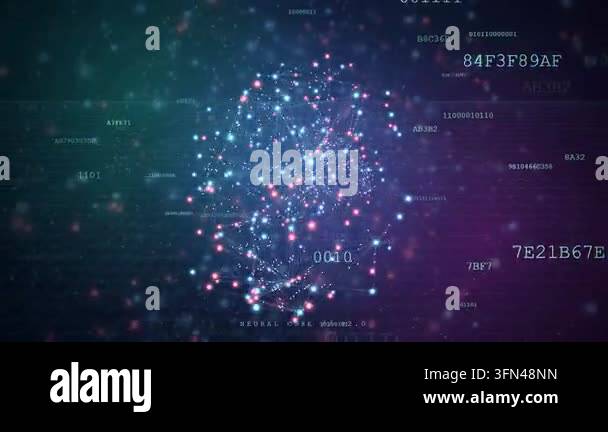 Colorful abstract network visualization with glowing nodes Stock Video ...