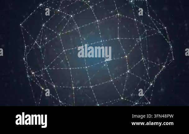 Abstract network structure with glowing connections and nodes Stock ...