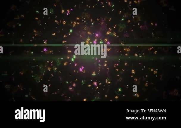 Colorful particles floating against dark background Stock Video Footage ...