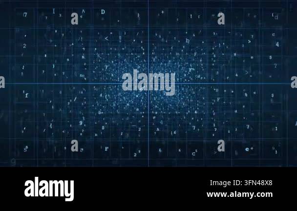 Abstract digital grid pattern with glowing elements Stock Video Footage ...