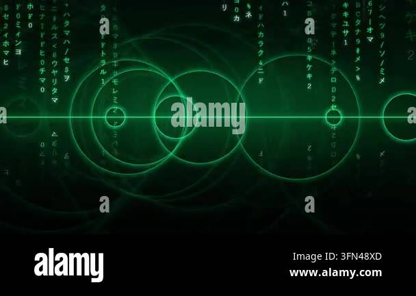 Green abstract circles and lines with text Stock Video Footage - Alamy