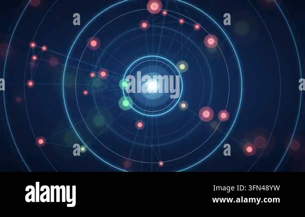 Abstract illustration of atomic structure and particles Stock Video ...