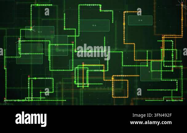 Abstract digital lines and shapes glowing brightly Stock Video Footage ...