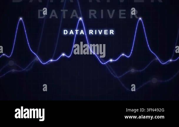Abstract digital graph with glowing blue lines representing data flow ...