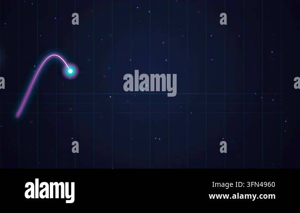Abstract digital waveform animation with glowing neon lines and ...
