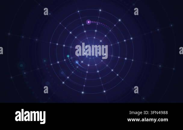 Abstract digital network visualization with glowing nodes and ...