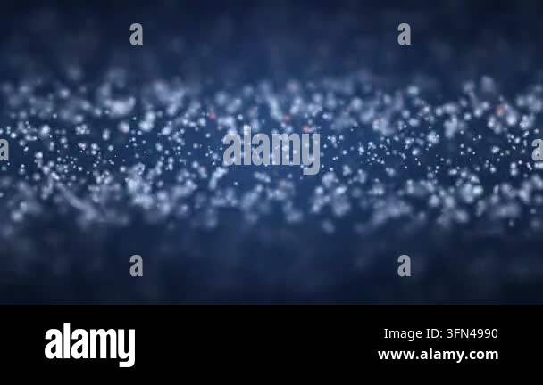 Abstract background of glowing particles moving in a stream against a ...