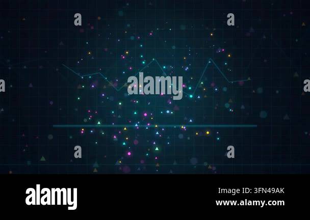 Abstract digital background with a glowing line graph and colorful ...