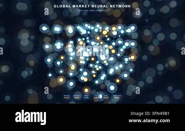 Abstract digital network visualization with glowing nodes and ...