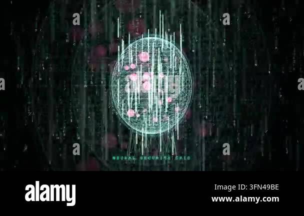 Abstract digital visualization of a neural network with glowing nodes ...
