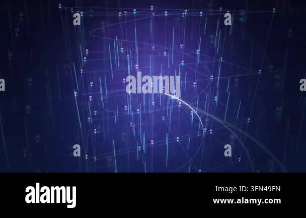 Abstract digital network with glowing nodes and lines, representing ...