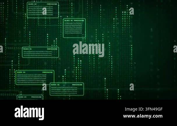 Digital data streams and blocks of code processing in a dark ...