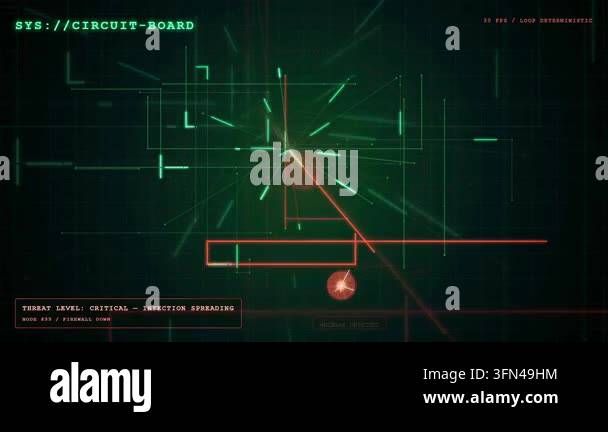 Abstract digital interface displaying glowing lines Stock Video Footage ...