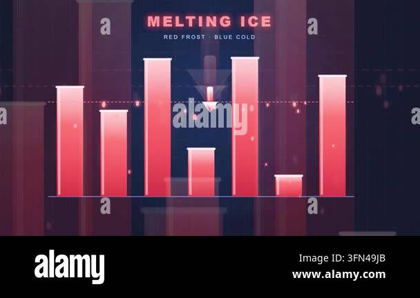 Animated bar chart showing fluctuating data with a downward trend ...