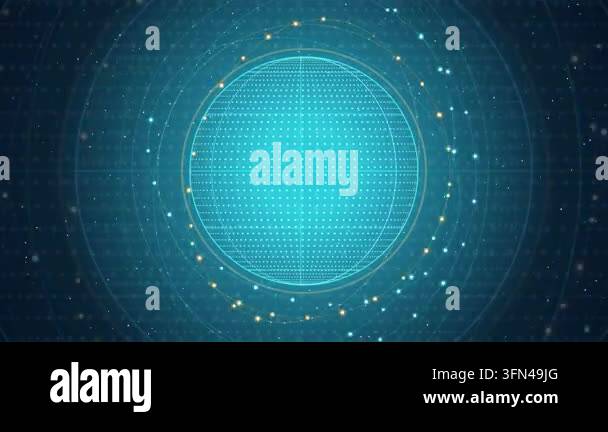 Glowing blue sphere surrounded by digital particles Stock Video Footage ...