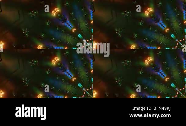 Colorful abstract patterns glowing in dark background Stock Video ...